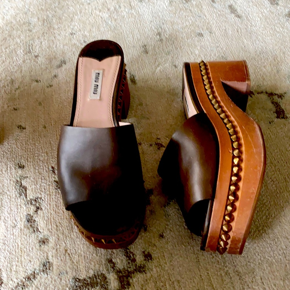 Miu Miu studded slides